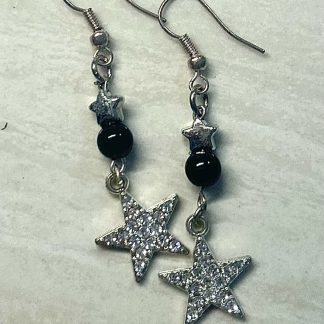Silver stars earrings