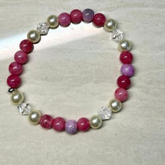 Red Jasper and Crystal bracelet