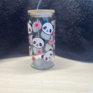 Panda and Flower Tumbler (Glass)